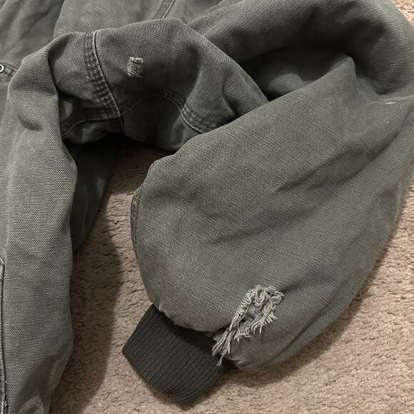 Walls Workwear Hooded Canvas Jacket Size 2XL Distressed Green - Picture 9 of 13